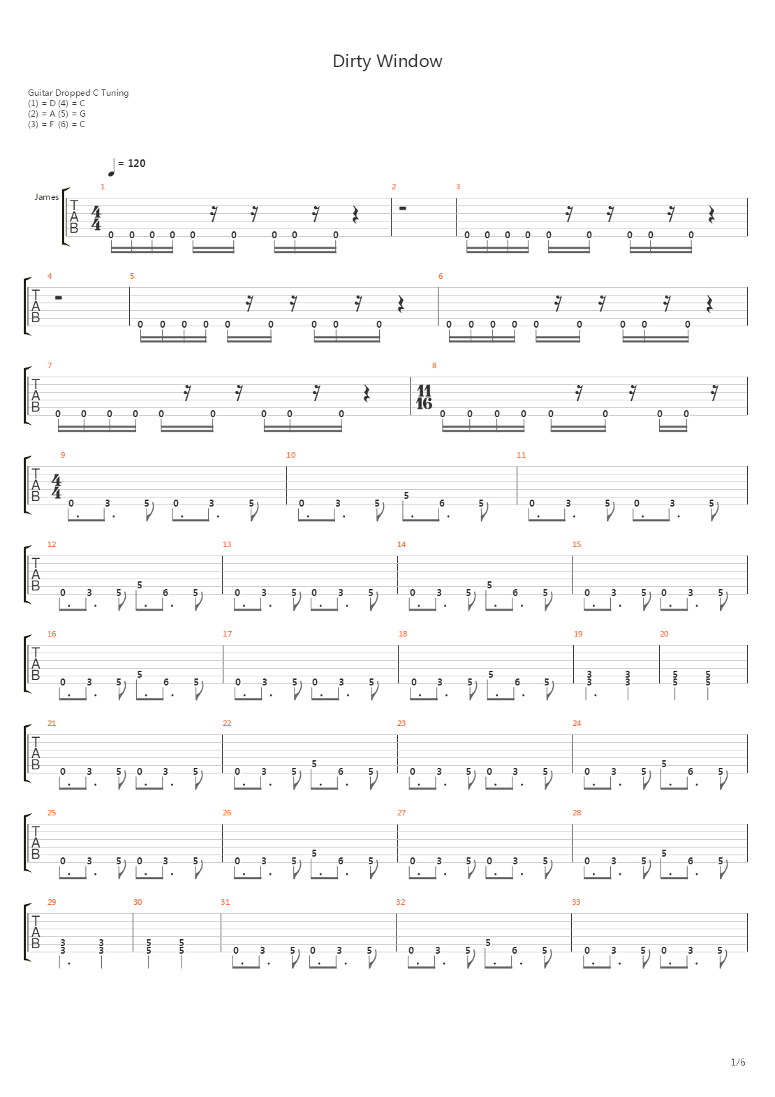 Dirty Window吉他谱