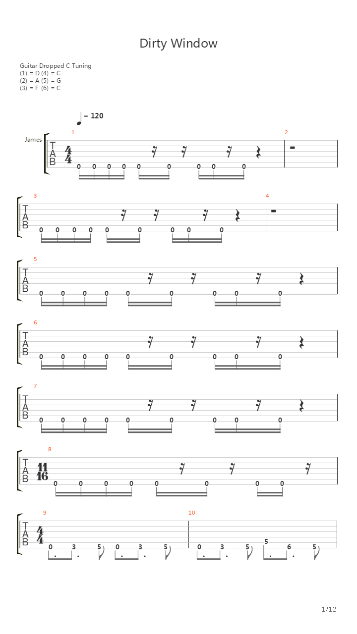 Dirty Window吉他谱