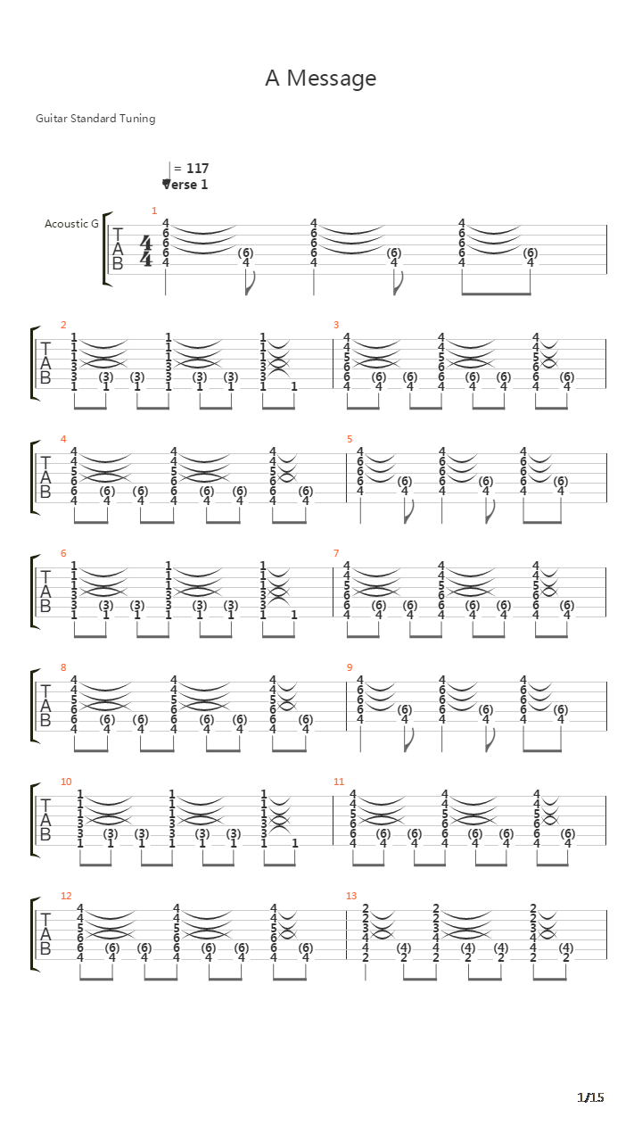 A Message吉他谱