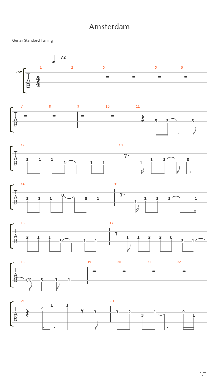 Amsterdam吉他谱