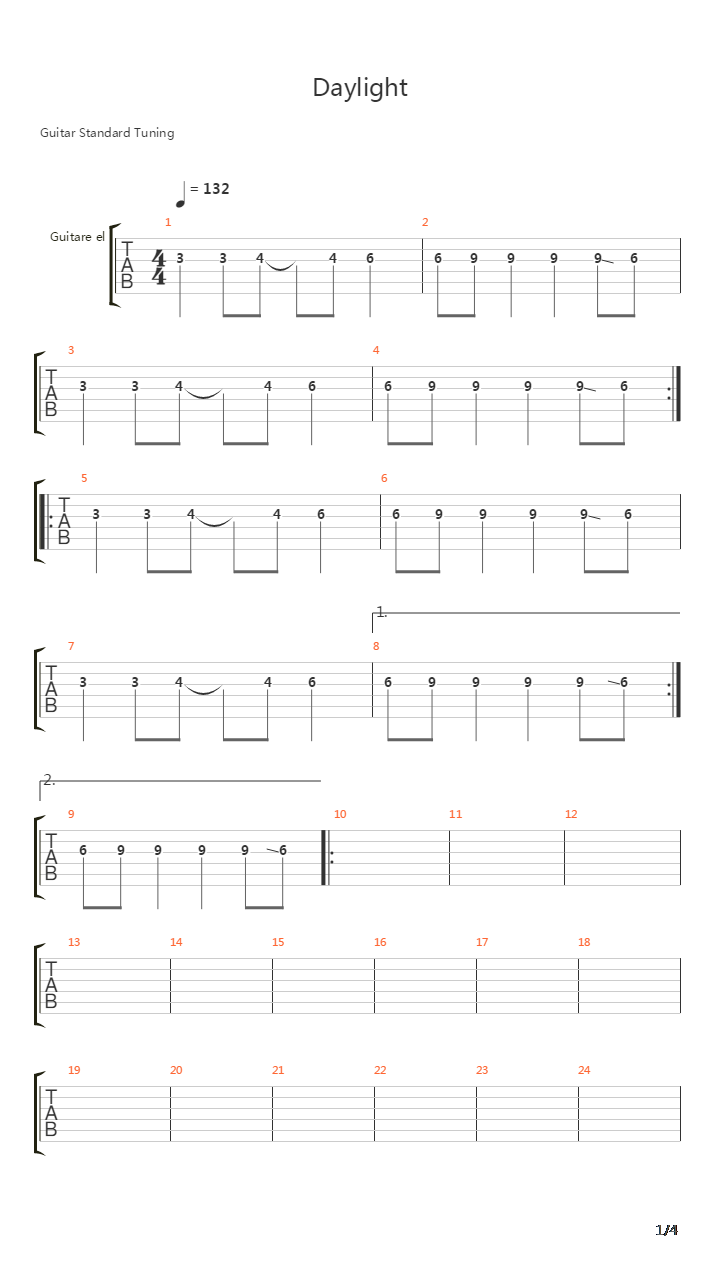 Daylight吉他谱