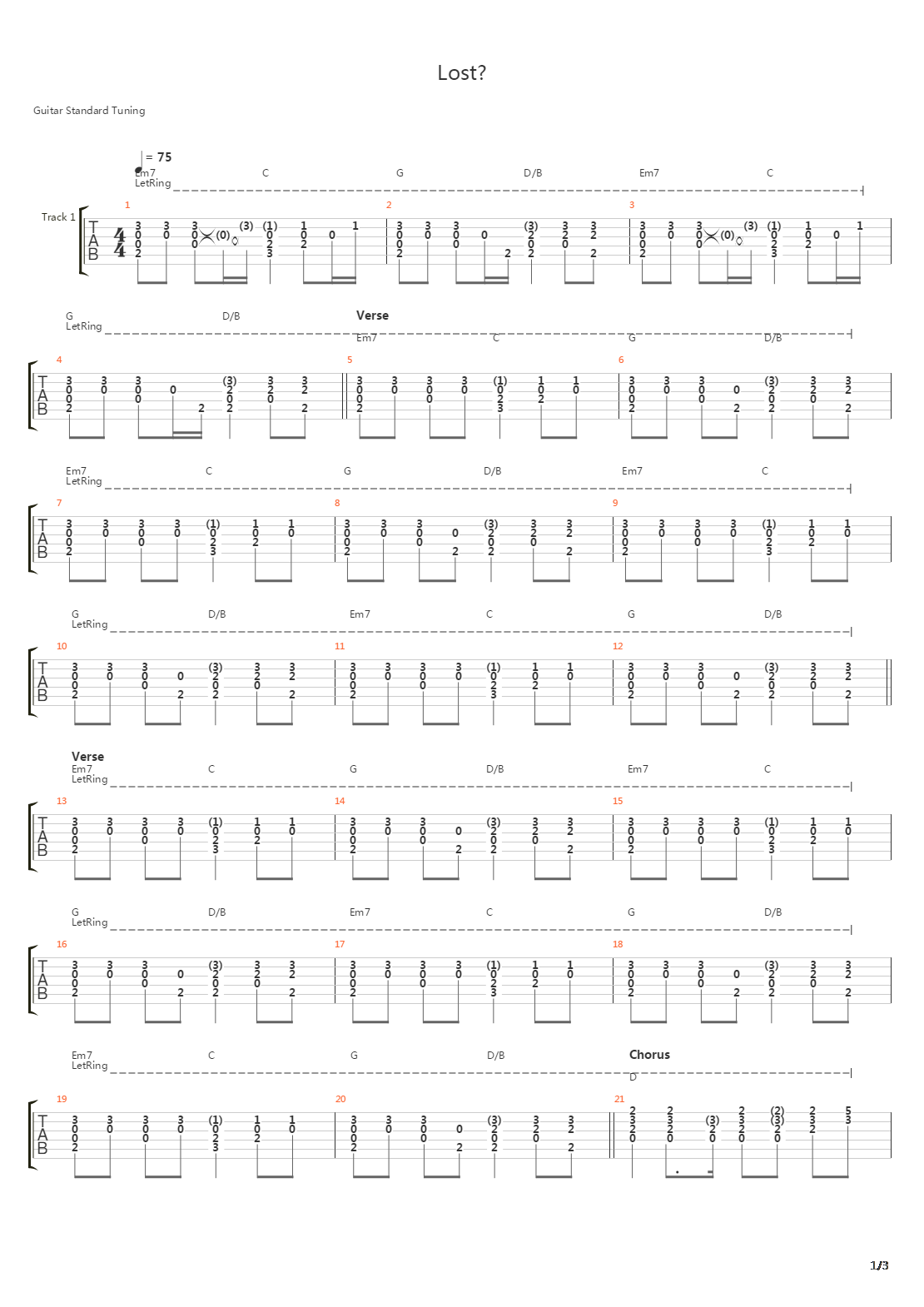 Lost吉他谱