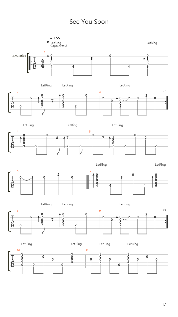 See You Soon吉他谱