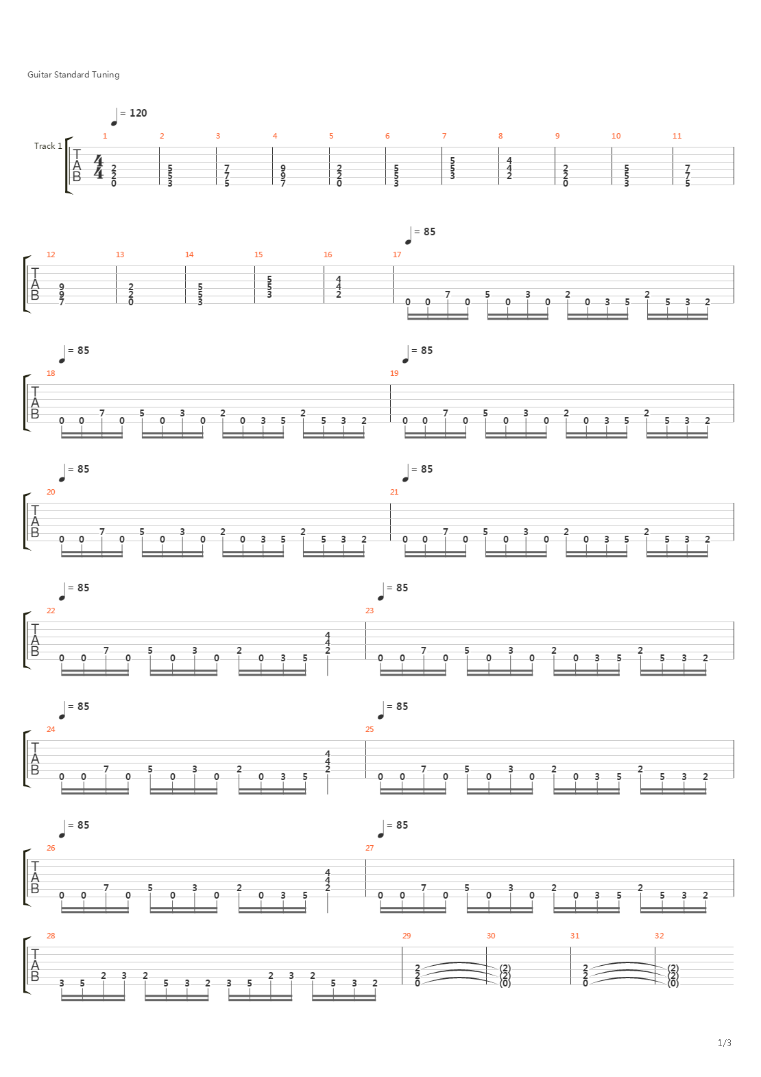 Somewhere Between The Line吉他谱