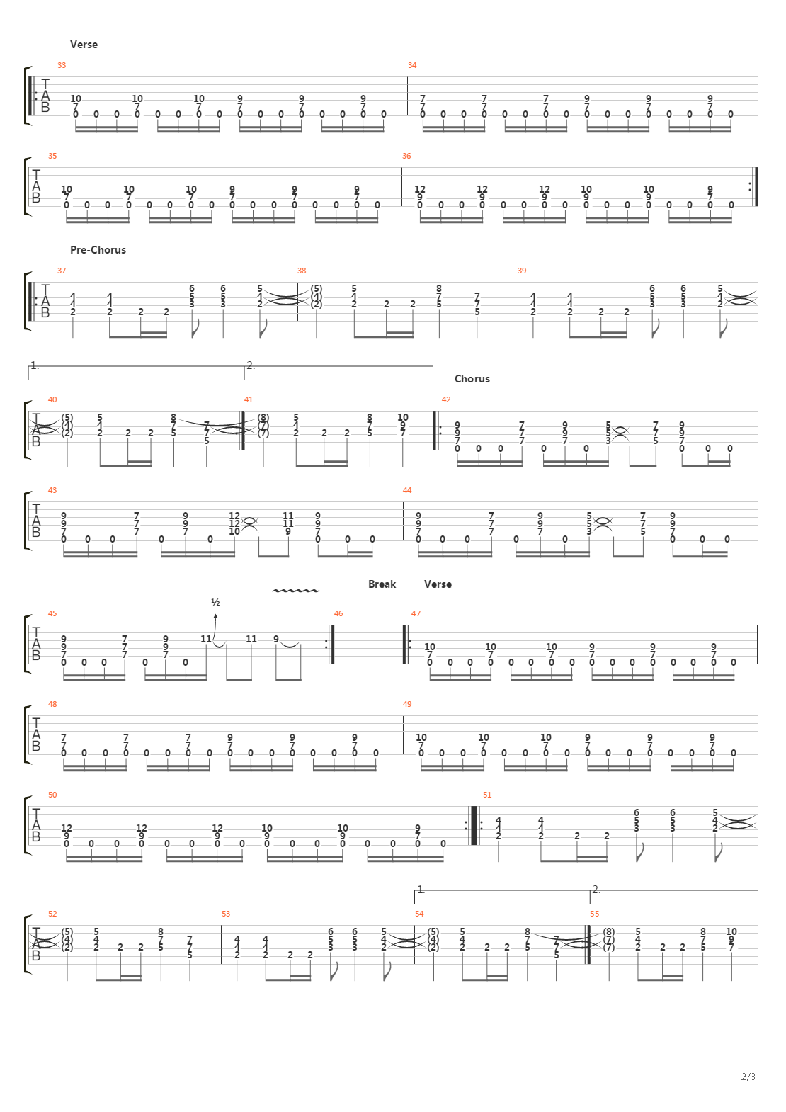 Somewhere Between The Line吉他谱