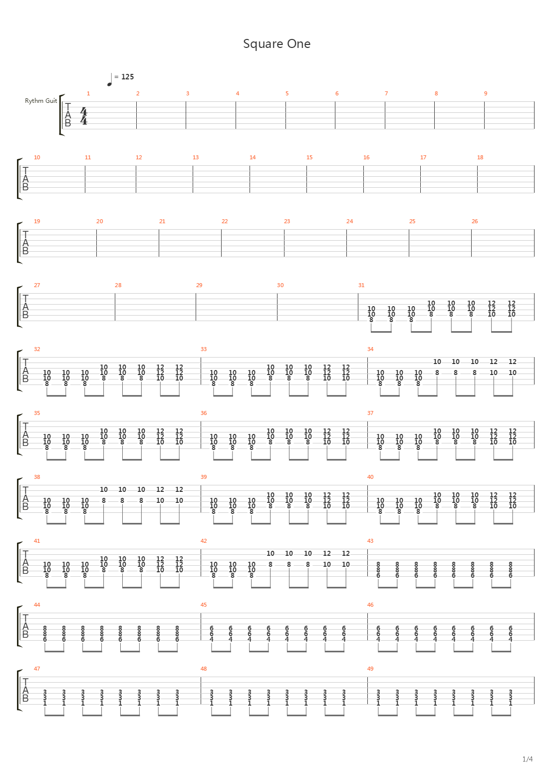 Square One吉他谱