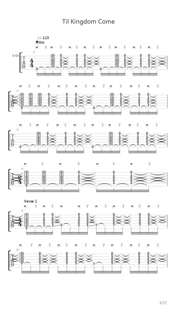 Til Kingdom Come吉他谱