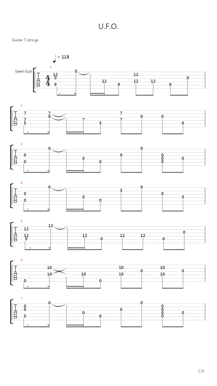 Ufo吉他谱