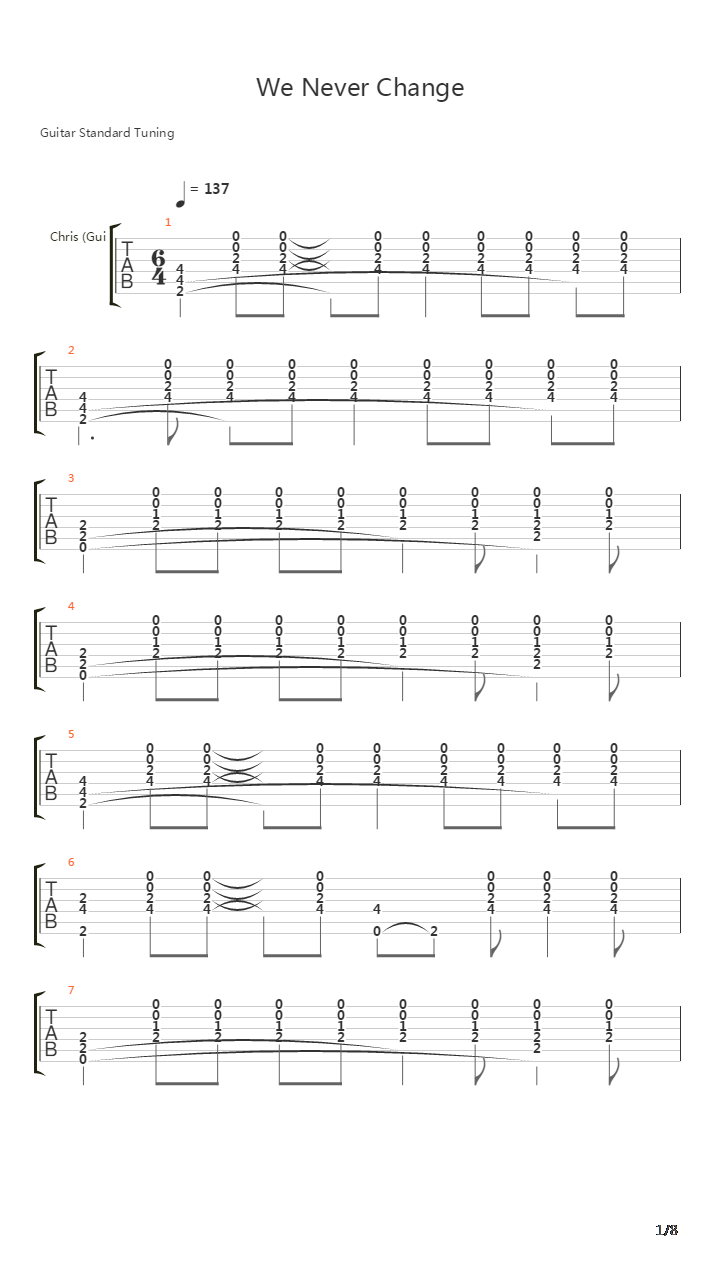 We Never Change吉他谱