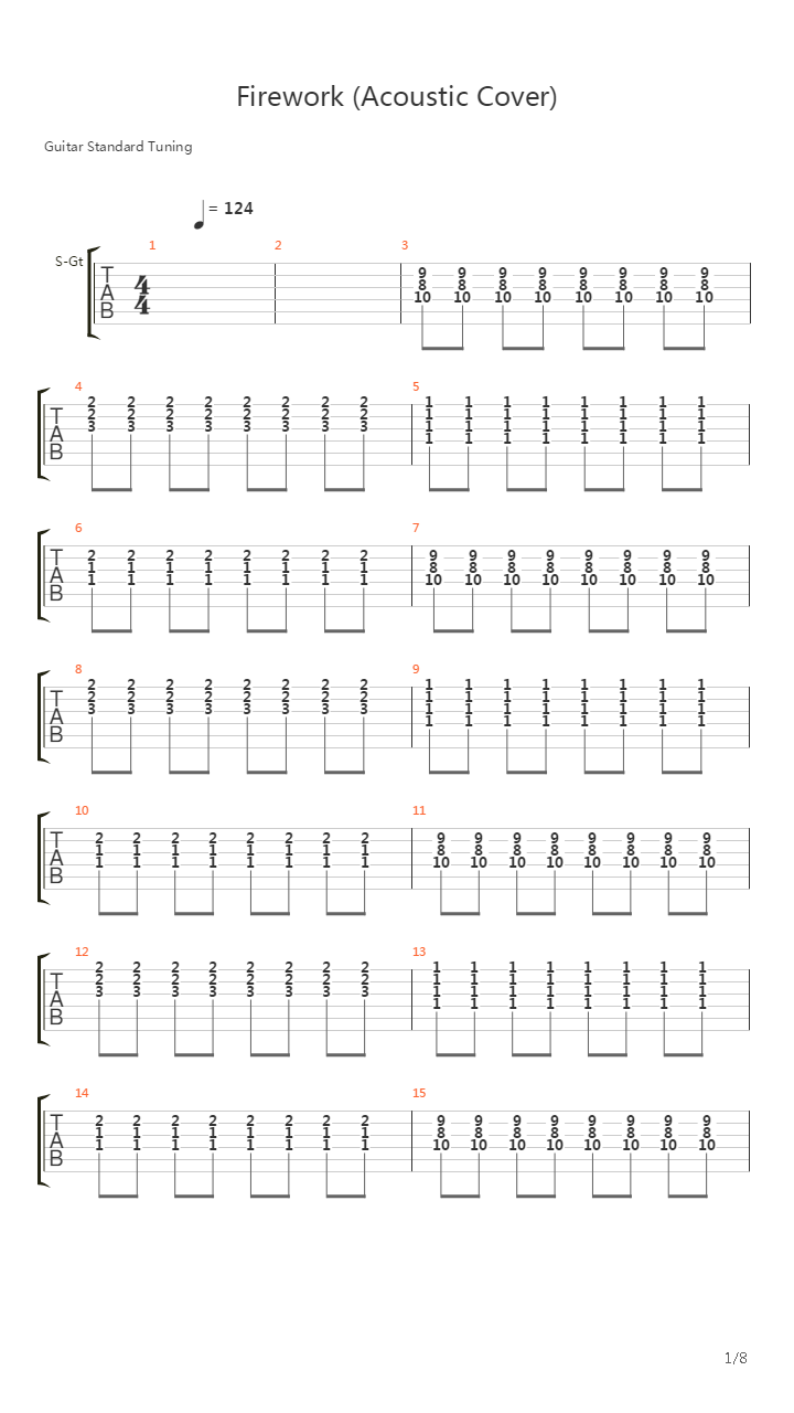 Firework吉他谱