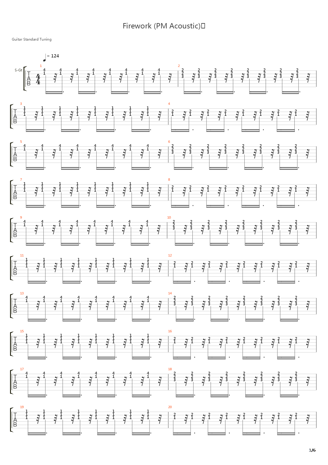 Firework吉他谱