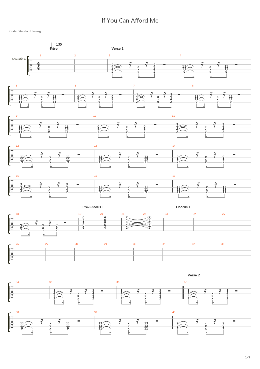 If You Can Afford Me吉他谱