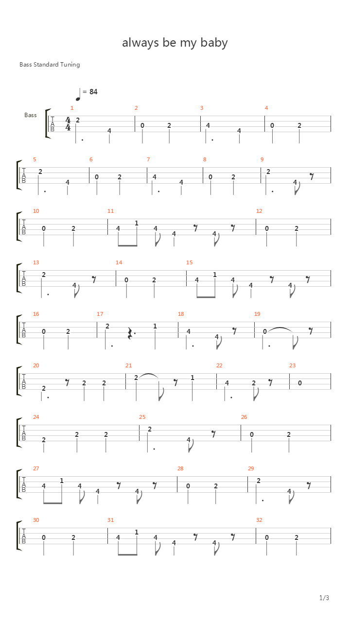 Alwasy Be My Baby吉他谱