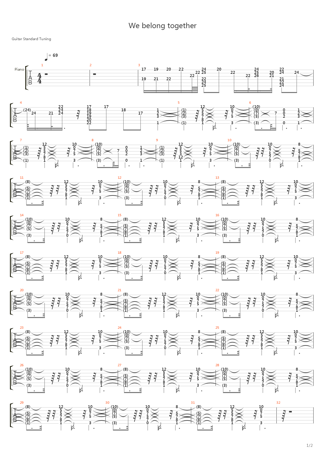 We Belong Together吉他谱