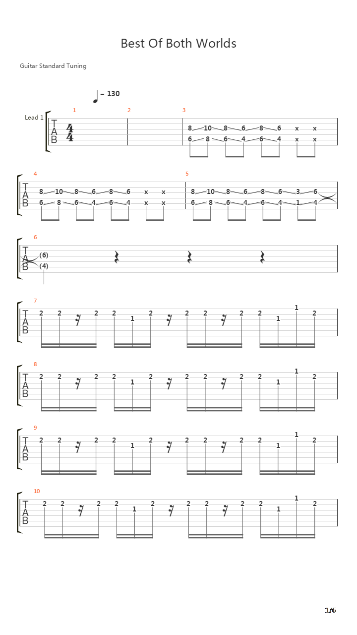 Best Of Both Worlds吉他谱