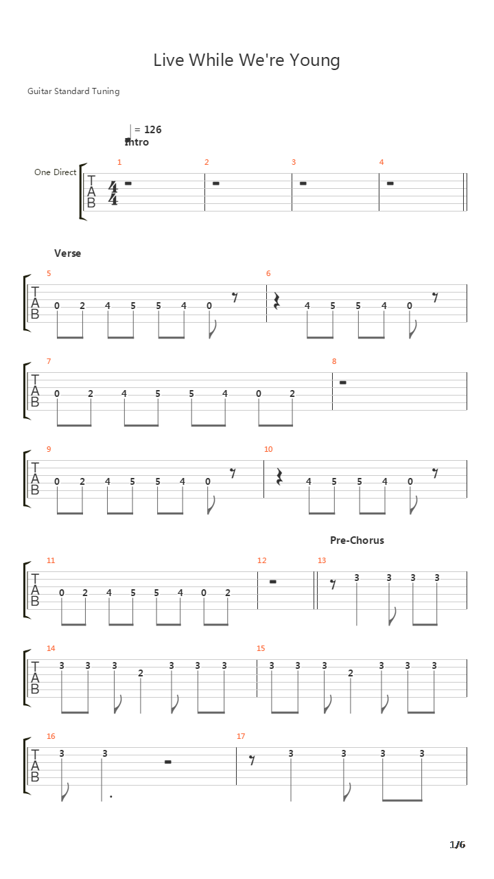 While Were Young吉他谱