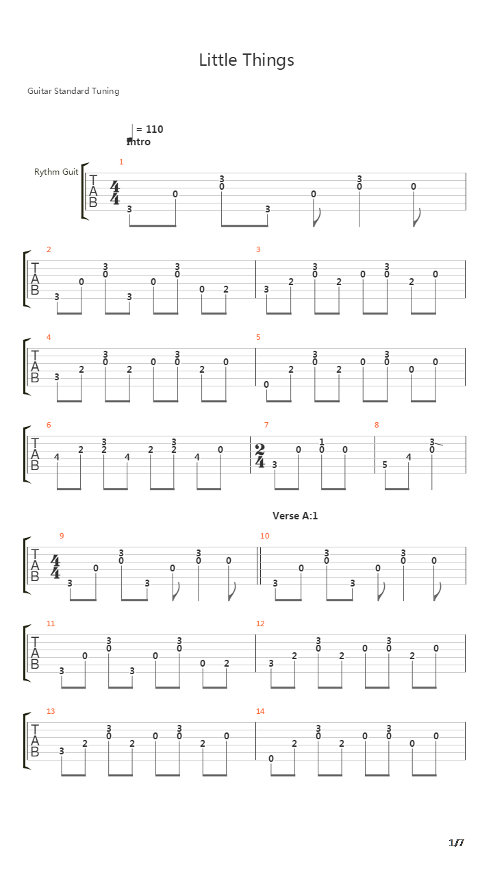 Little Things吉他谱