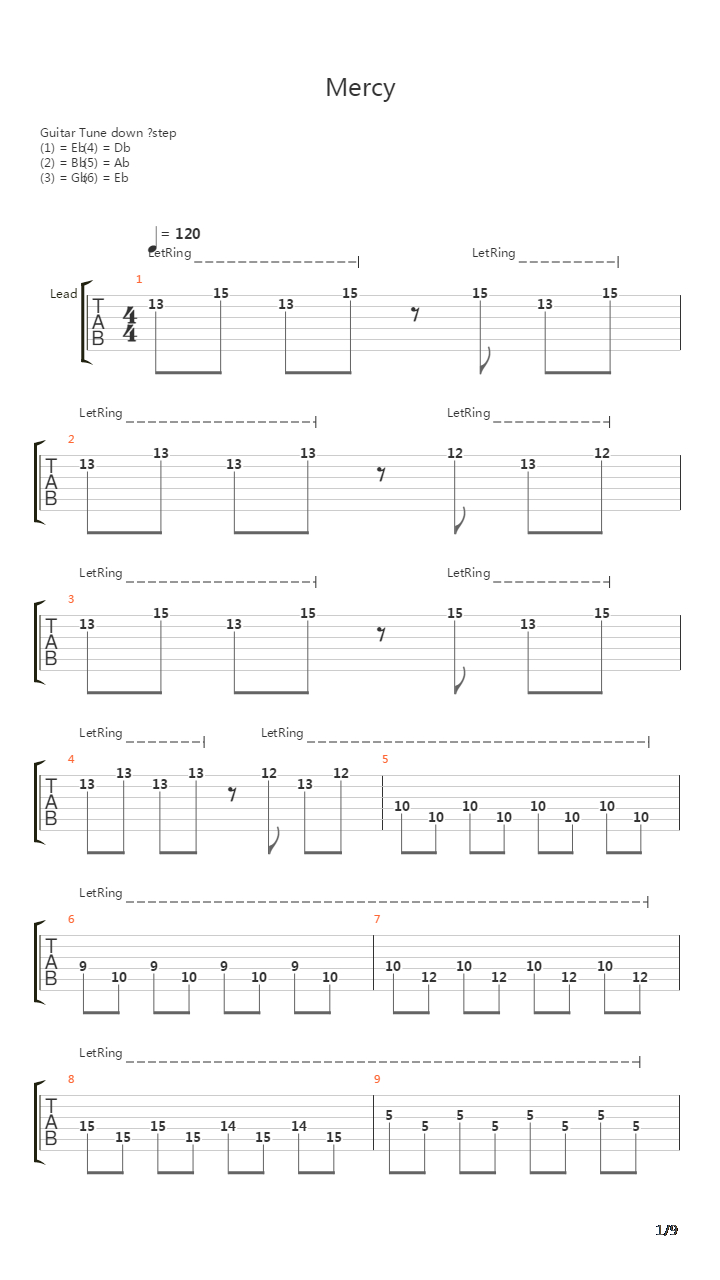 Mercy吉他谱