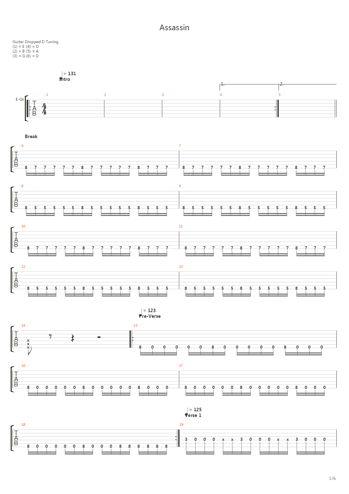 Assassin吉他谱