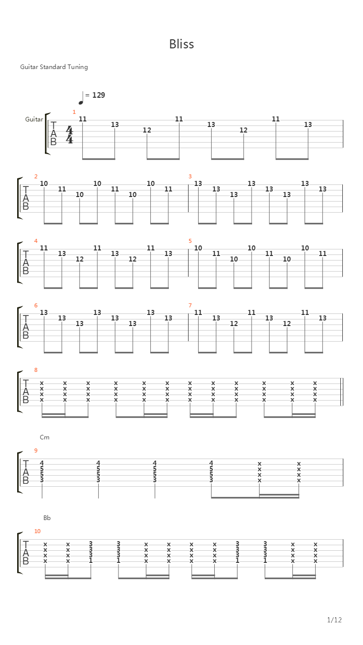 Bliss吉他谱