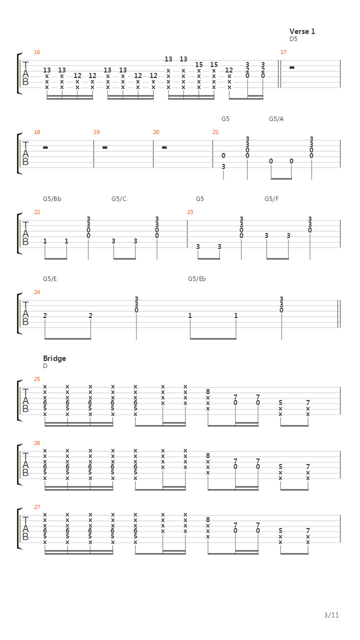 Cave吉他谱