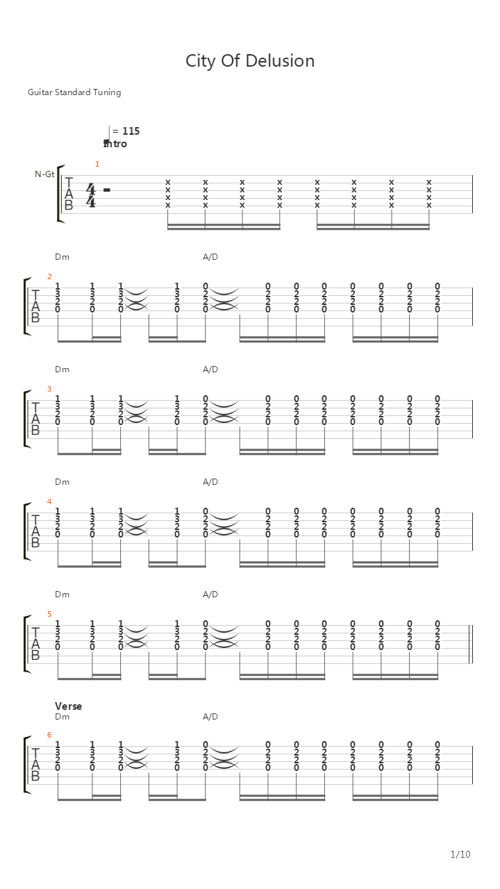 City Of Delusion吉他谱