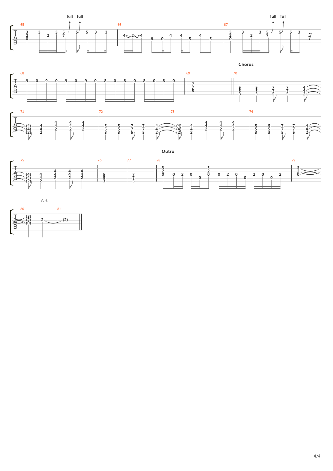 Coma吉他谱