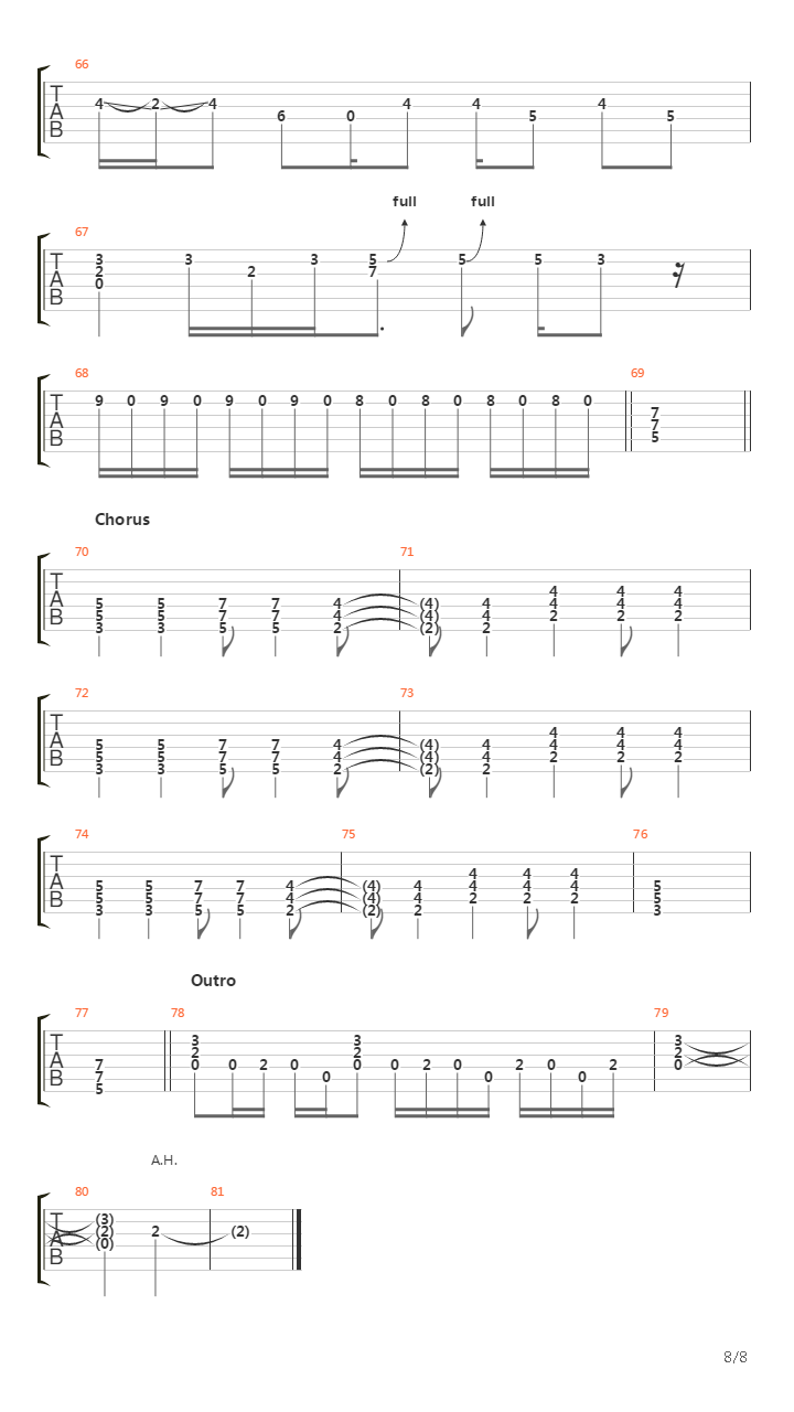 Coma吉他谱