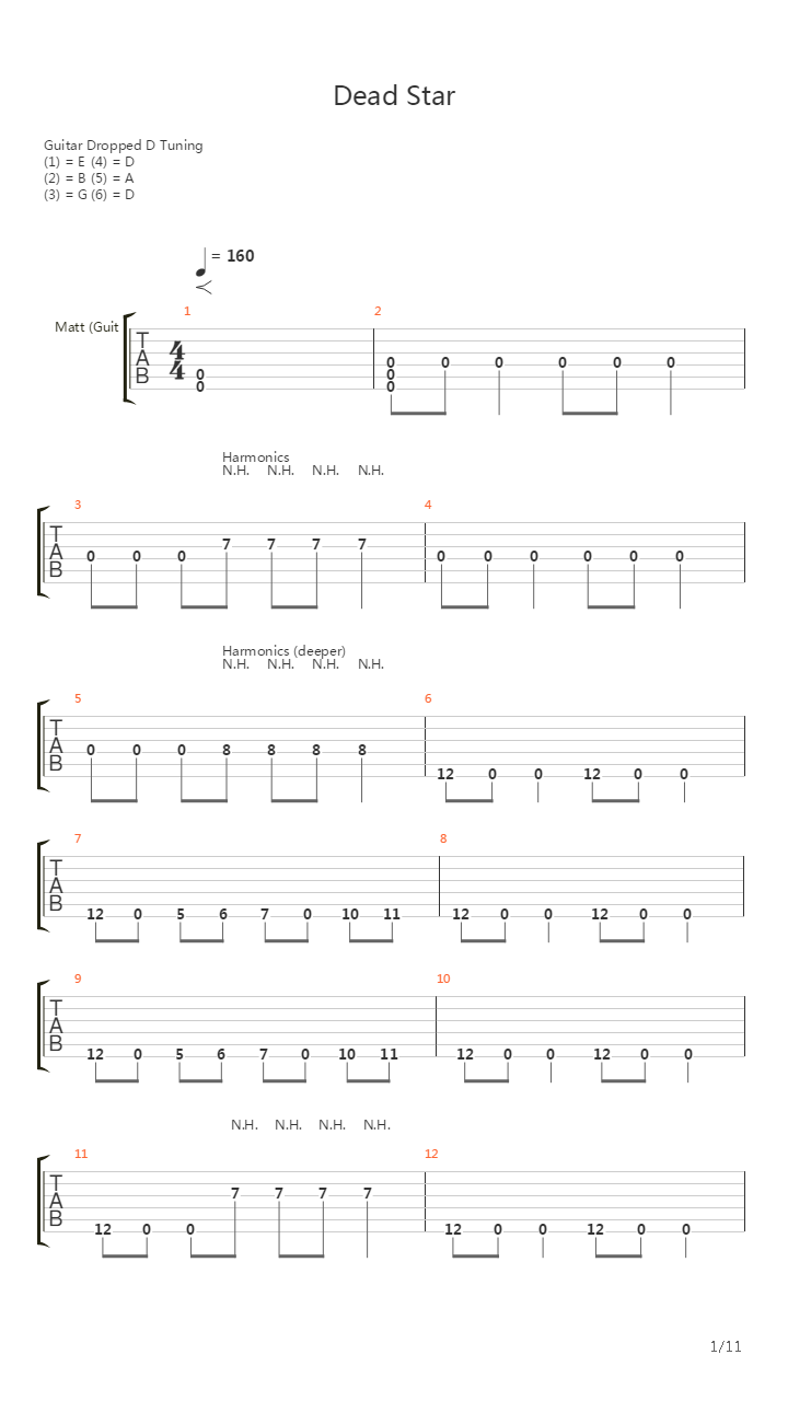 Dead Star吉他谱