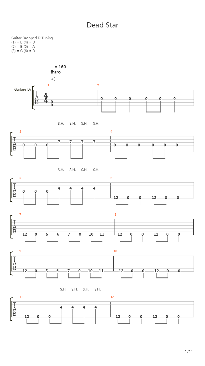 Dead Star吉他谱