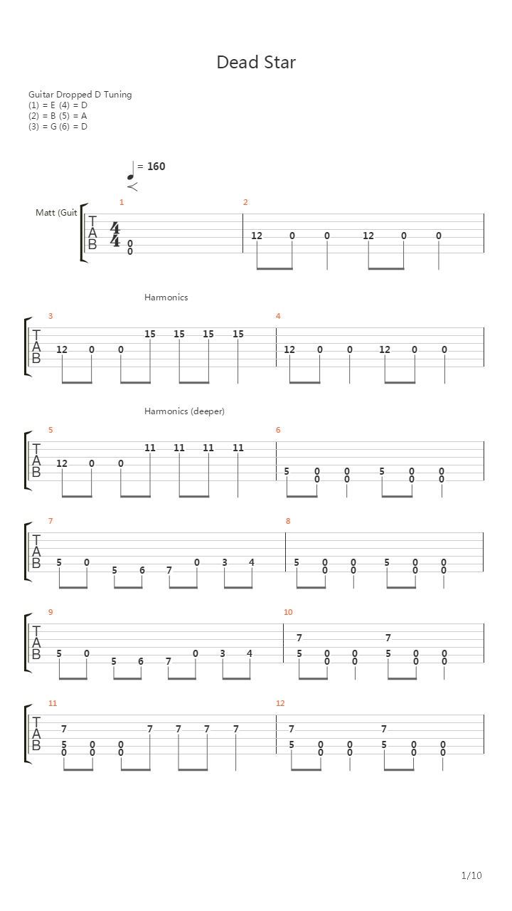 Dead Star吉他谱