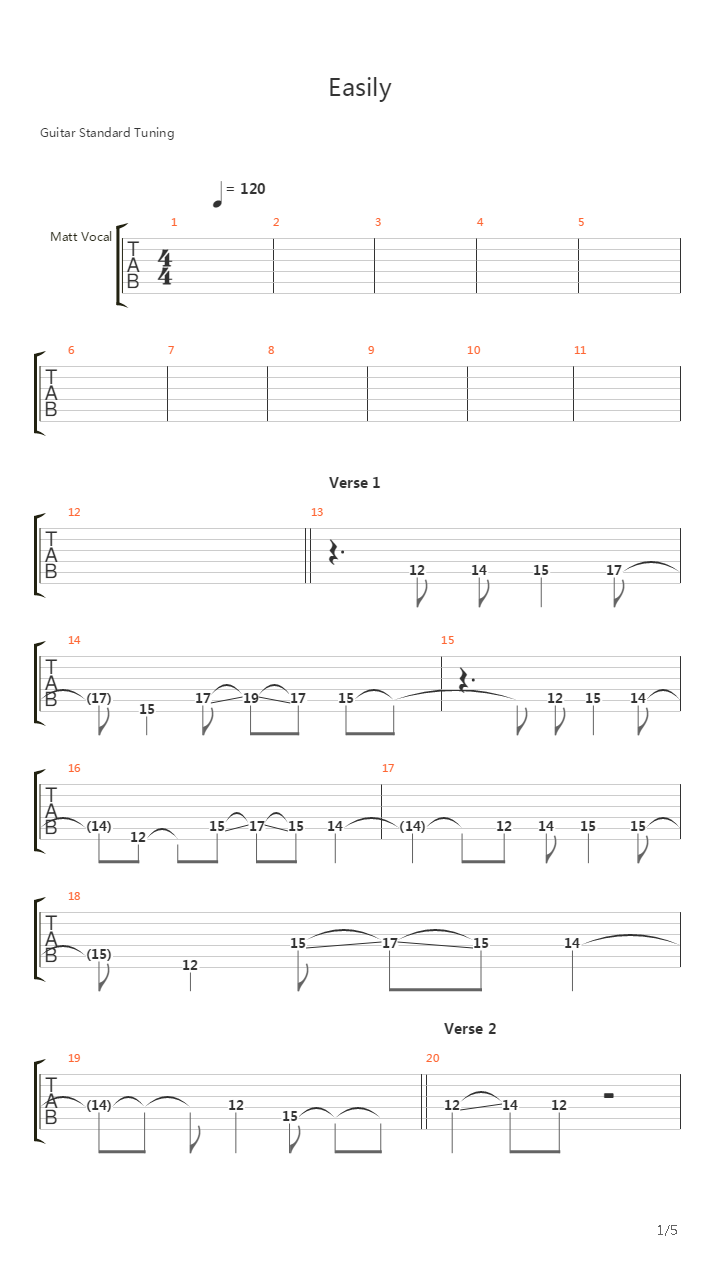 Easily吉他谱