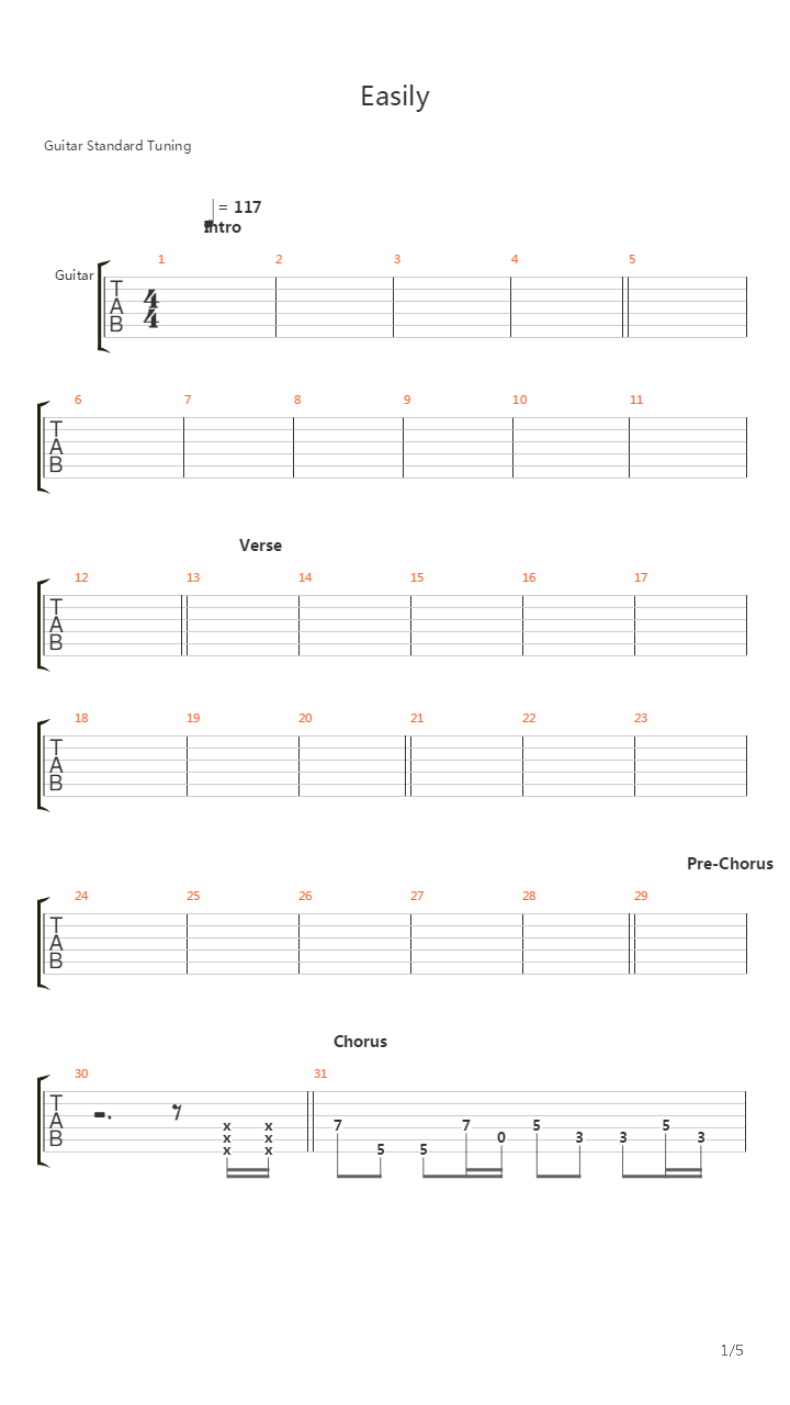 Easily吉他谱