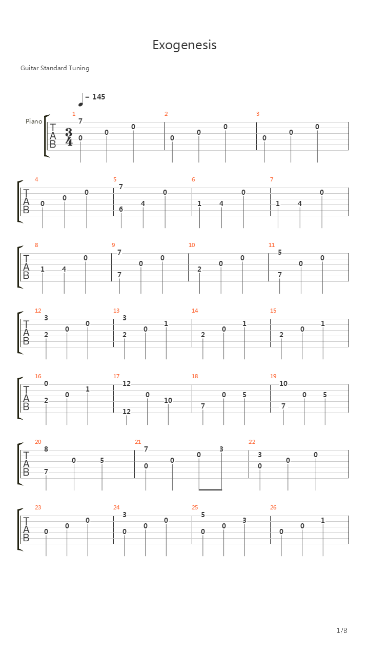 Exogenesis Symphony Part 3 Redemption吉他谱