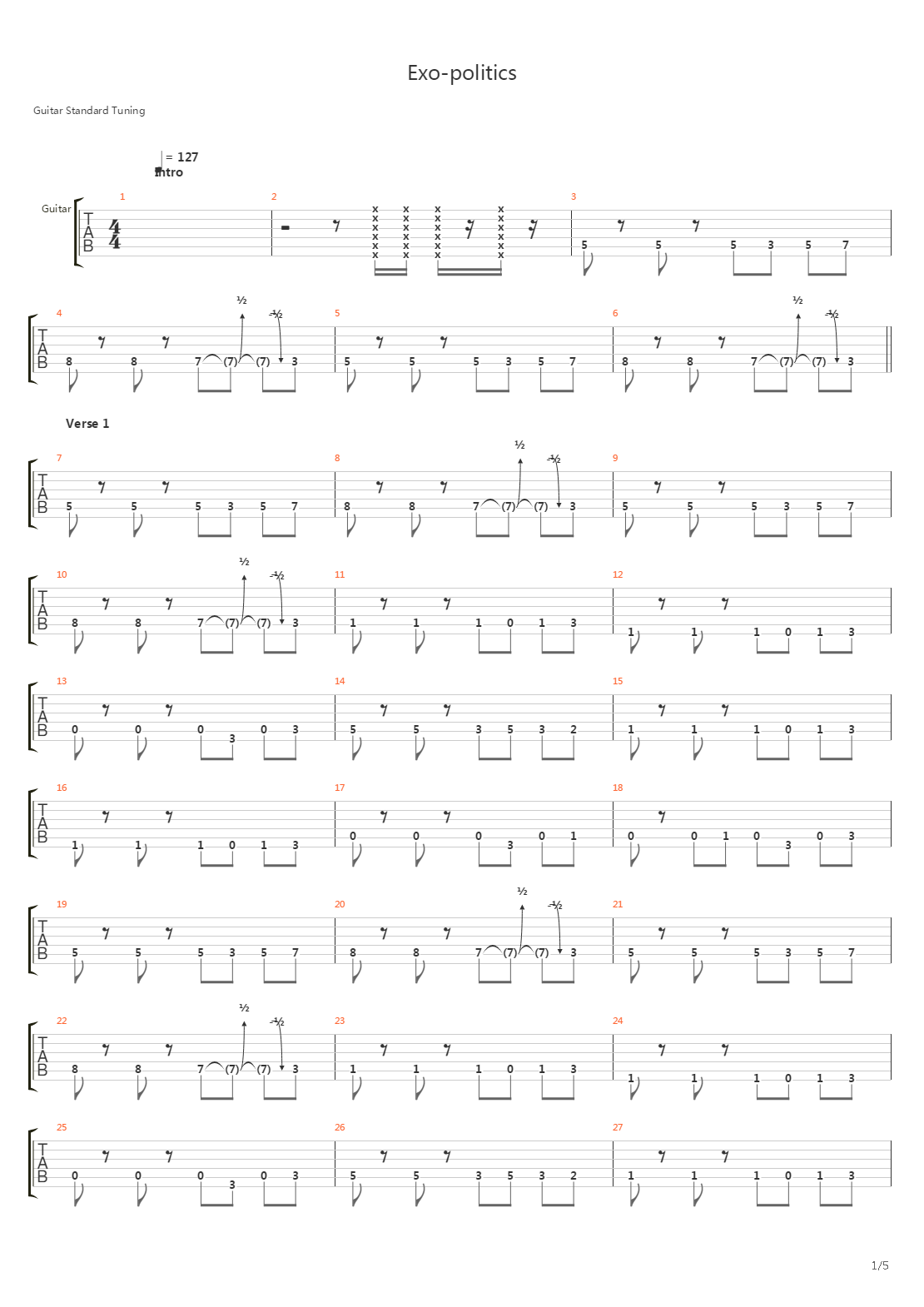 Exo-politics吉他谱