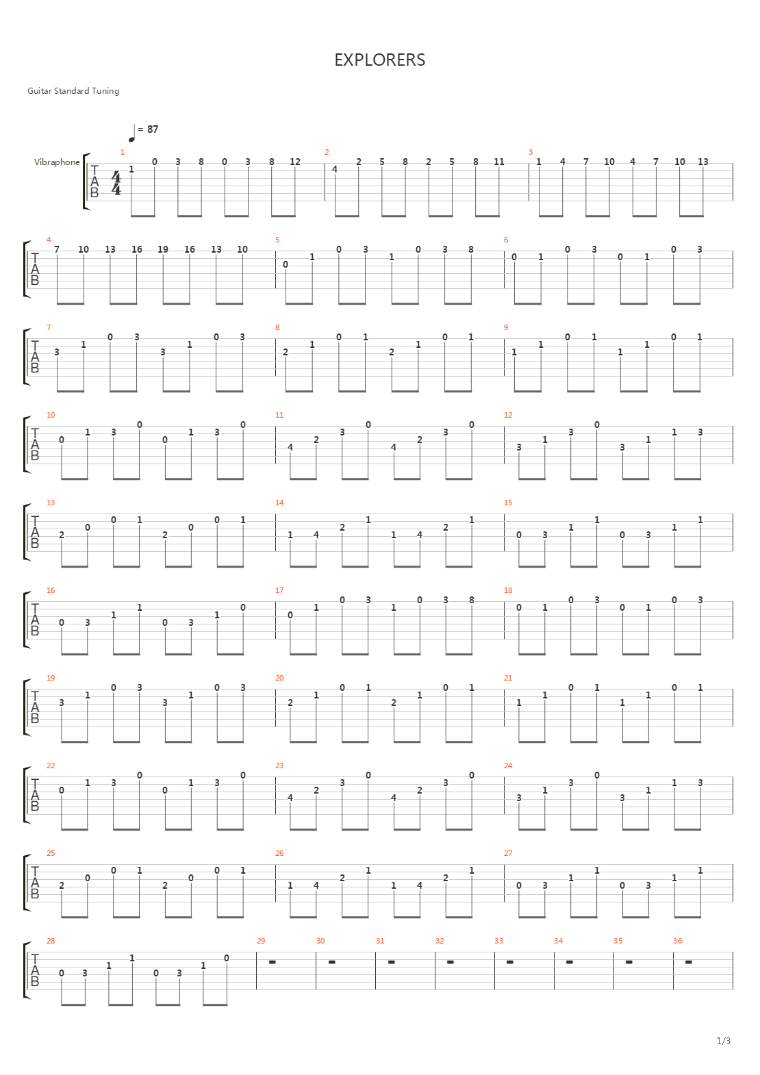 Explorers吉他谱