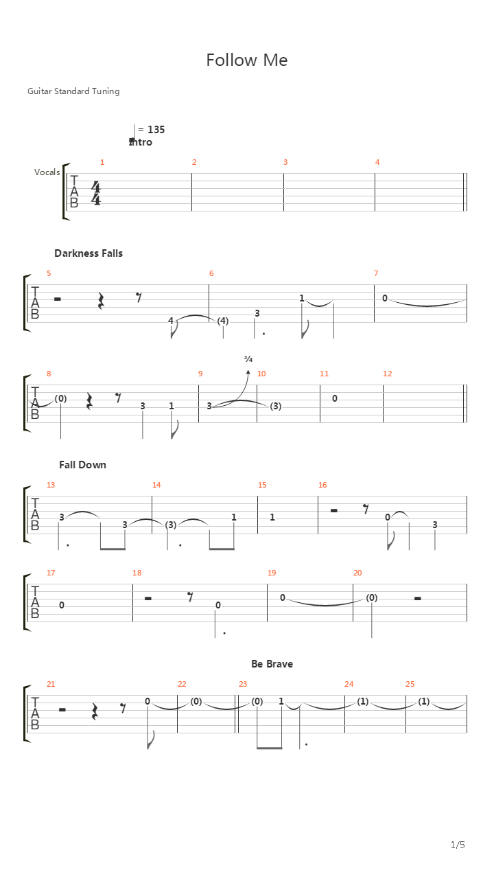 Follow Me吉他谱