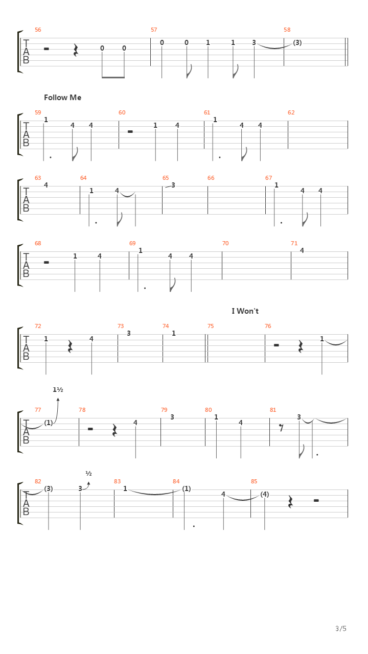 Follow Me吉他谱