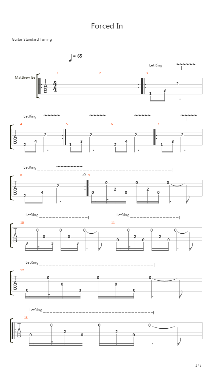 Forced In吉他谱