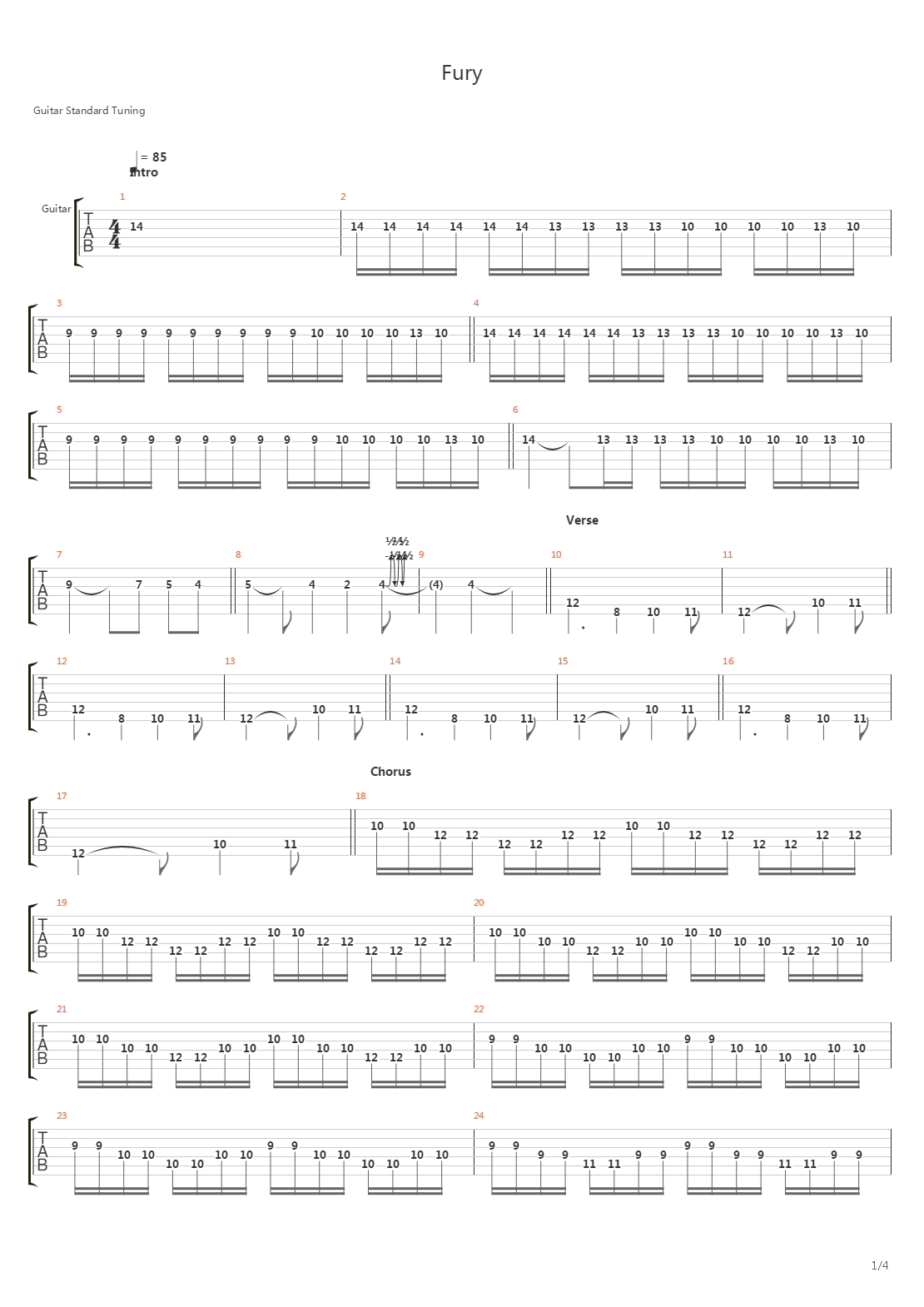 Fury吉他谱