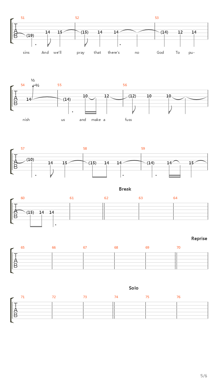 Fury吉他谱