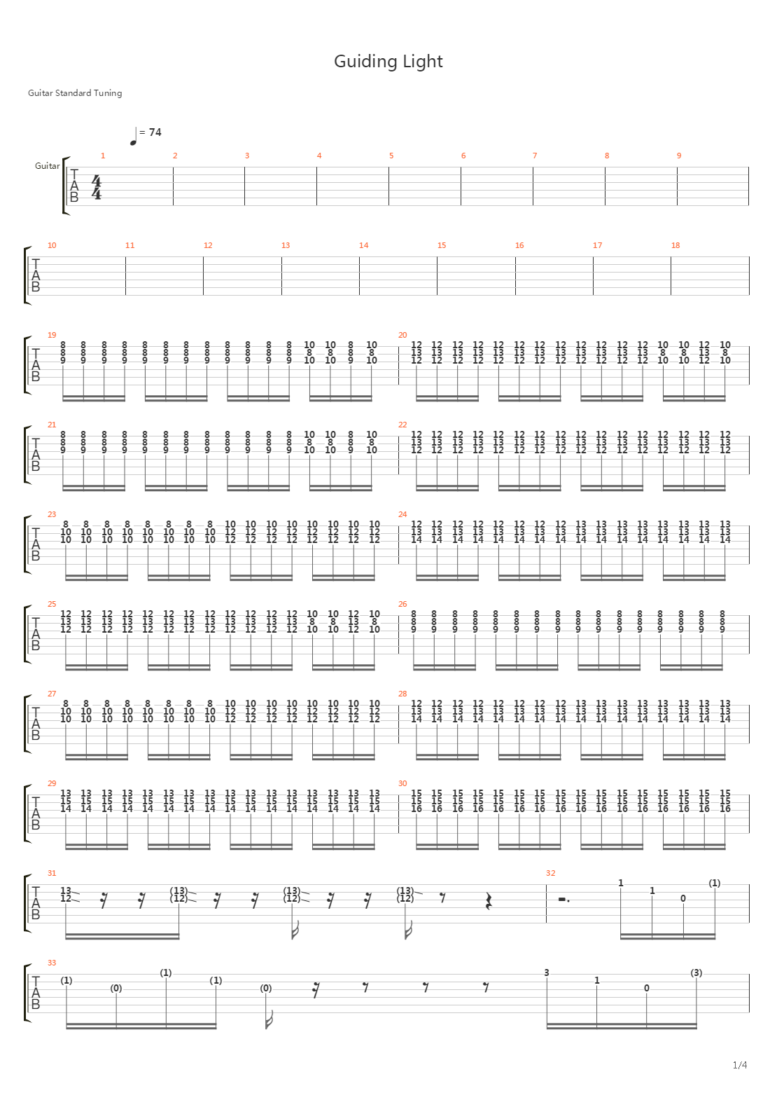 Guiding Light吉他谱