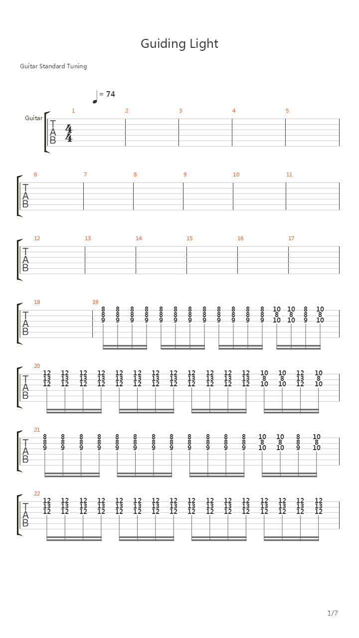 Guiding Light吉他谱