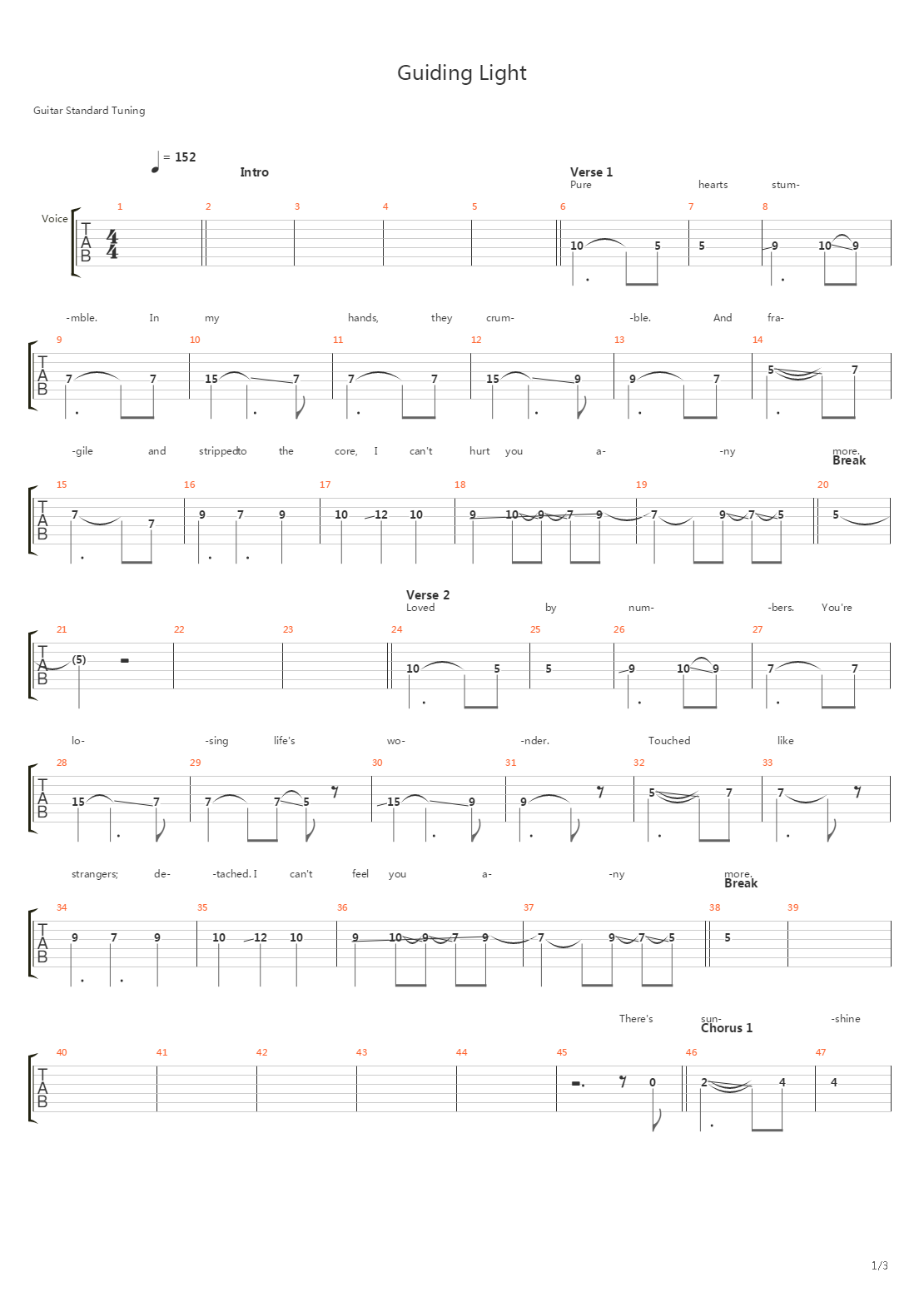 Guiding Light吉他谱