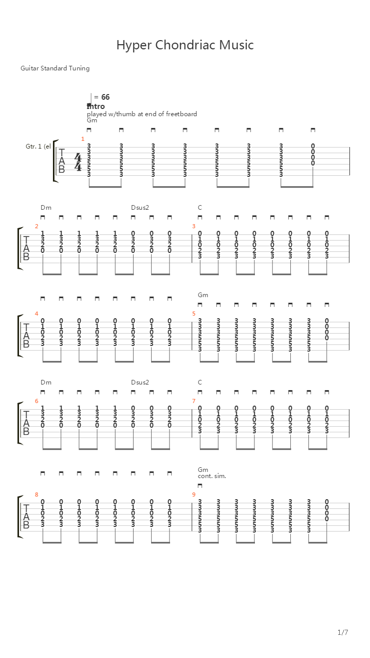 Hyper Chondriac Music吉他谱