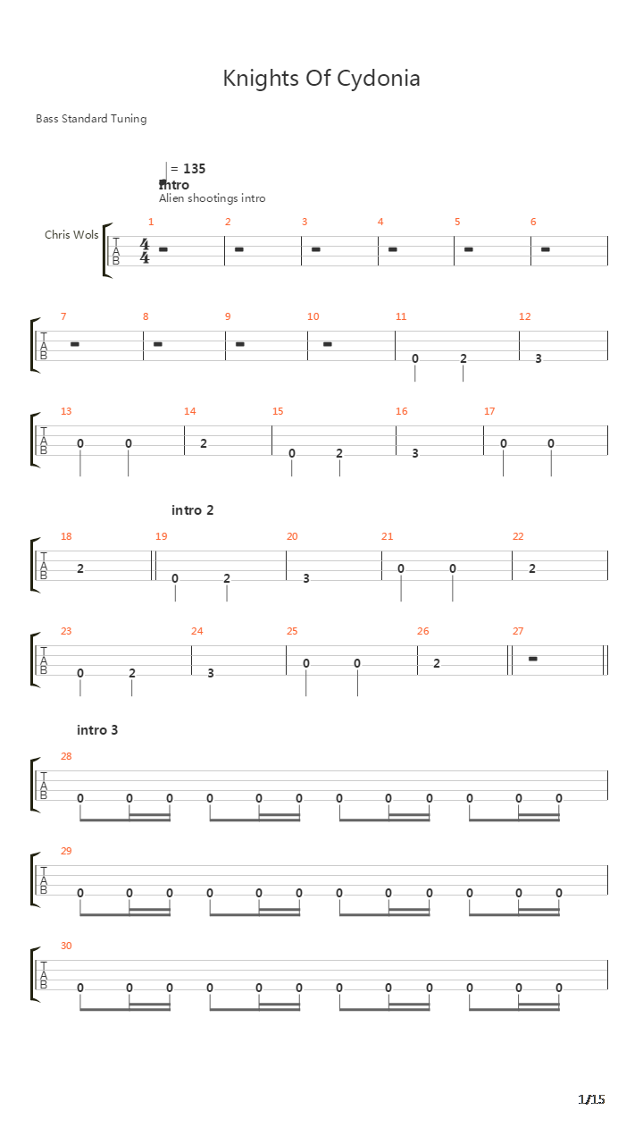 Knights Of Cydonia吉他谱