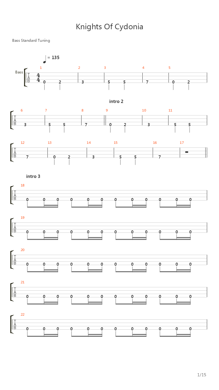 Knights Of Cydonia吉他谱