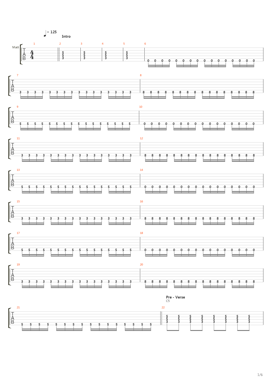 Map Of The Problematique吉他谱