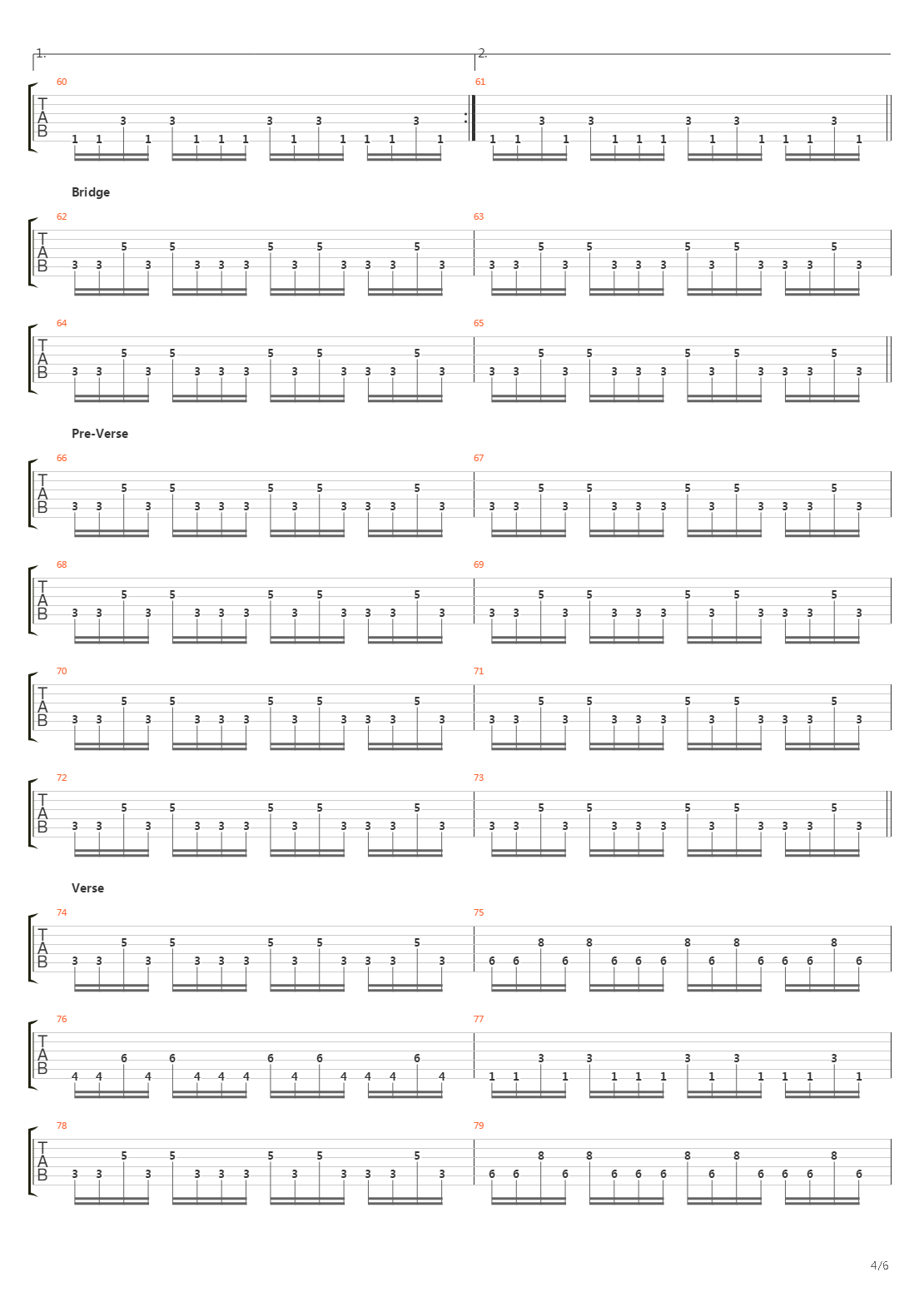 Map Of The Problematique吉他谱