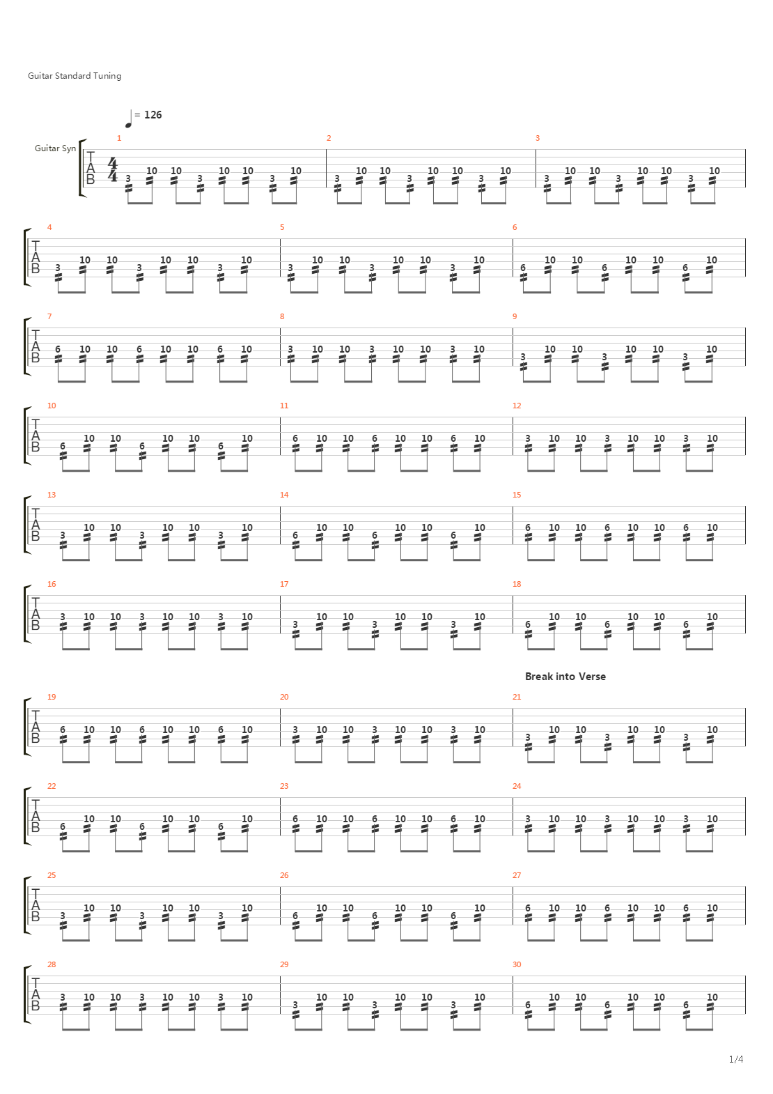 Map Of The Problematique吉他谱